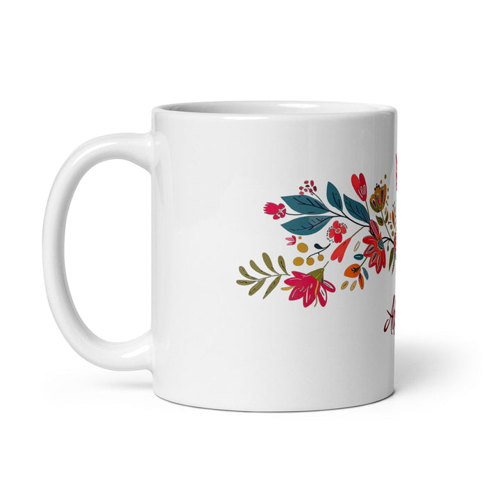 Adeline Exclusive Name Art Piece Home Office Work Coffee Mug Mexican Spanish Pride Gift Cup One-Of-A-Kind Calligraphy White Glossy Mug | A6 Mexicada