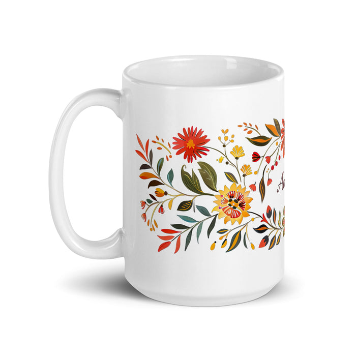 Adeline Exclusive Name Art Piece Home Office Work Coffee Mug Mexican Spanish Pride Gift Cup One - Of - A - Kind Calligraphy White Glossy Mug | A7 - Mexicada