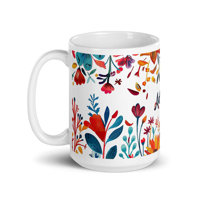 Adeline Exclusive Name Art Piece Home Office Work Coffee Mug Mexican Spanish Pride Gift Cup One - Of - A - Kind Calligraphy White Glossy Mug | A9 - Mexicada