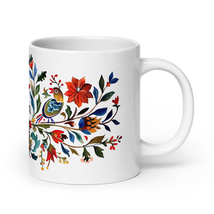 Adrian Exclusive Name Art Piece Home Office Work Coffee Mug Mexican Spanish Pride Gift Cup One - Of - A - Kind Calligraphy White Glossy Mug | A3 - Mexicada