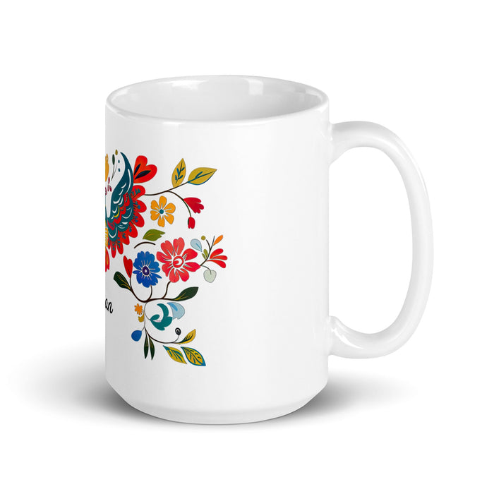 Adrian Exclusive Name Art Piece Home Office Work Coffee Mug Mexican Spanish Pride Gift Cup One - Of - A - Kind Calligraphy White Glossy Mug | A6 - Mexicada