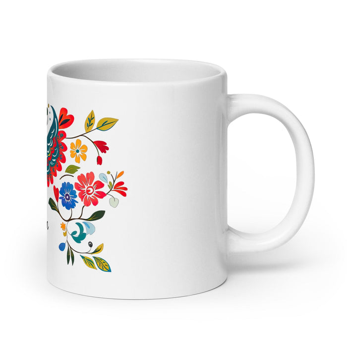 Adrian Exclusive Name Art Piece Home Office Work Coffee Mug Mexican Spanish Pride Gift Cup One-Of-A-Kind Calligraphy White Glossy Mug | A6 Mexicada 20 oz