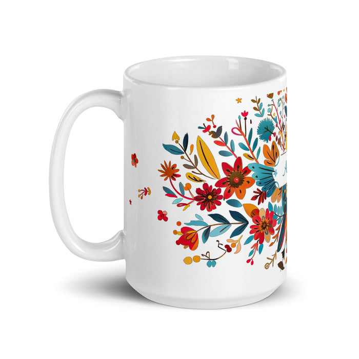 Adrian Exclusive Name Art Piece Home Office Work Coffee Mug Mexican Spanish Pride Gift Cup One - Of - A - Kind Calligraphy White Glossy Mug | A7 - Mexicada