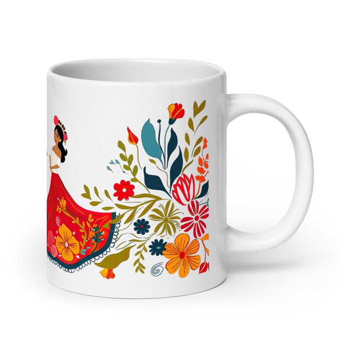 Adriana Exclusive Name Art Piece Home Office Work Coffee Mug Mexican Spanish Pride Gift Cup One-Of-A-Kind Calligraphy White Glossy Mug | A1 Mexicada 20 oz