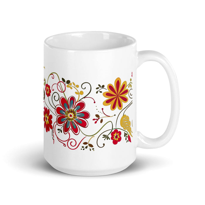 Adriana Exclusive Name Art Piece Home Office Work Coffee Mug Mexican Spanish Pride Gift Cup One-Of-A-Kind Calligraphy White Glossy Mug | A12 Mexicada 15 oz