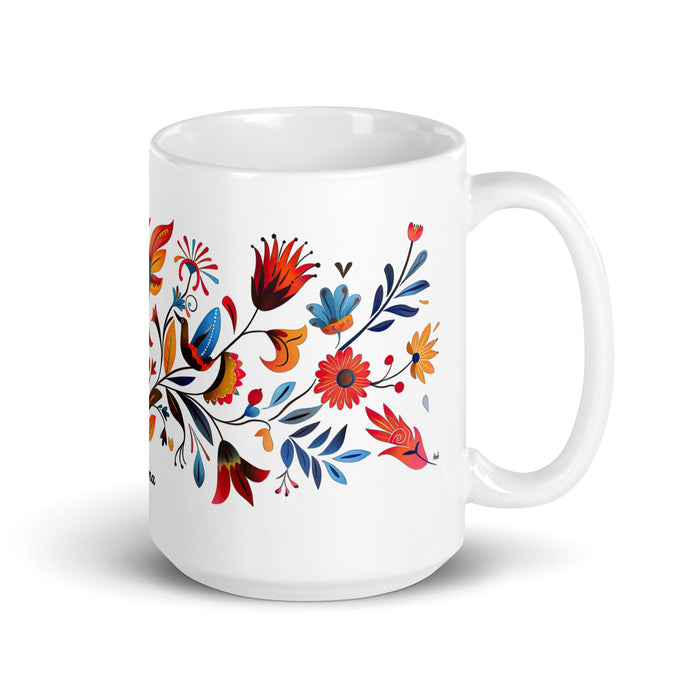 Adriana Exclusive Name Art Piece Home Office Work Coffee Mug Mexican Spanish Pride Gift Cup One - Of - A - Kind Calligraphy White Glossy Mug | A13 - Mexicada