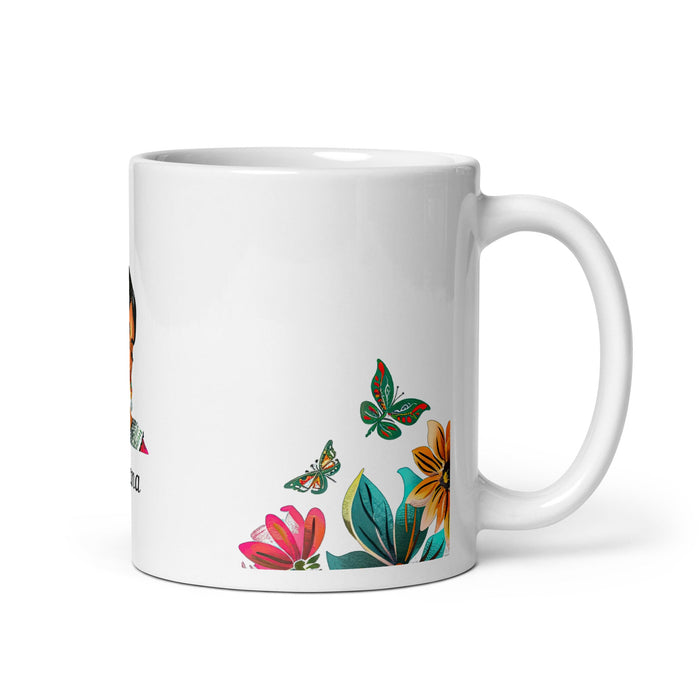 Adriana Exclusive Name Art Piece Home Office Work Coffee Mug Mexican Spanish Pride Gift Cup One - Of - A - Kind Calligraphy White Glossy Mug | A15 - Mexicada