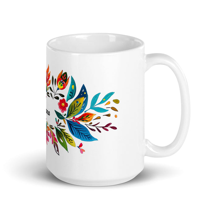 Adriana Exclusive Name Art Piece Home Office Work Coffee Mug Mexican Spanish Pride Gift Cup One - Of - A - Kind Calligraphy White Glossy Mug | A17 - Mexicada