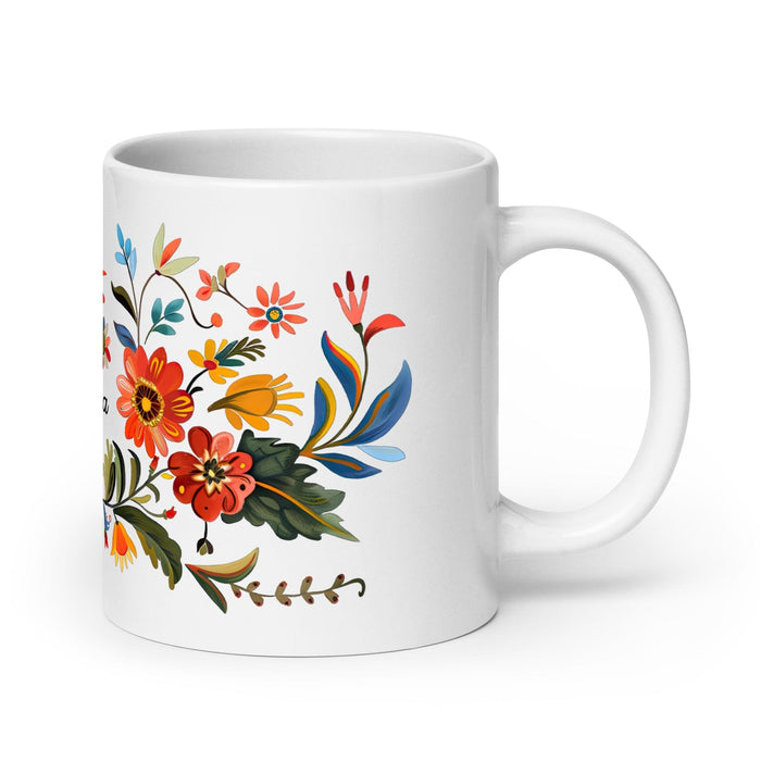 Adriana Exclusive Name Art Piece Home Office Work Coffee Mug Mexican Spanish Pride Gift Cup One-Of-A-Kind Calligraphy White Glossy Mug | A19 Mexicada 20 oz