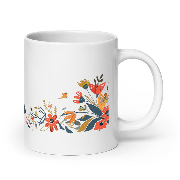 Adriana Exclusive Name Art Piece Home Office Work Coffee Mug Mexican Spanish Pride Gift Cup One-Of-A-Kind Calligraphy White Glossy Mug | A2 Mexicada 20 oz