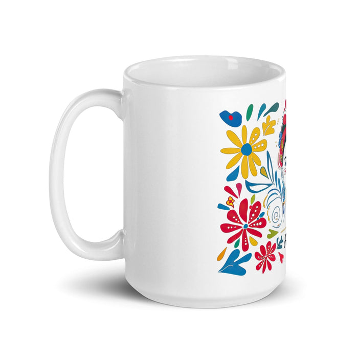 Adriana Exclusive Name Art Piece Home Office Work Coffee Mug Mexican Spanish Pride Gift Cup One-Of-A-Kind Calligraphy White Glossy Mug | A21 Mexicada