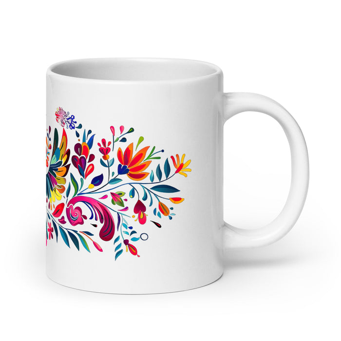 Adriana Exclusive Name Art Piece Home Office Work Coffee Mug Mexican Spanish Pride Gift Cup One - Of - A - Kind Calligraphy White Glossy Mug | A23 - Mexicada