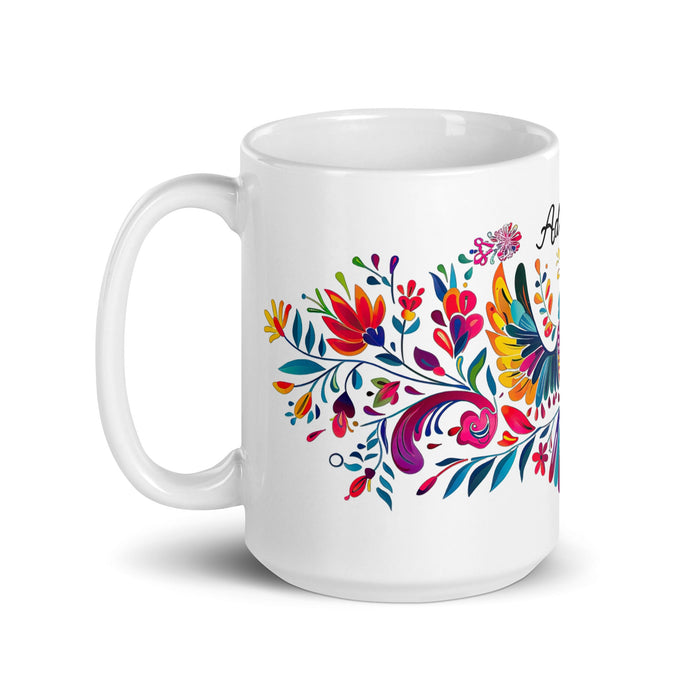 Adriana Exclusive Name Art Piece Home Office Work Coffee Mug Mexican Spanish Pride Gift Cup One - Of - A - Kind Calligraphy White Glossy Mug | A23 - Mexicada