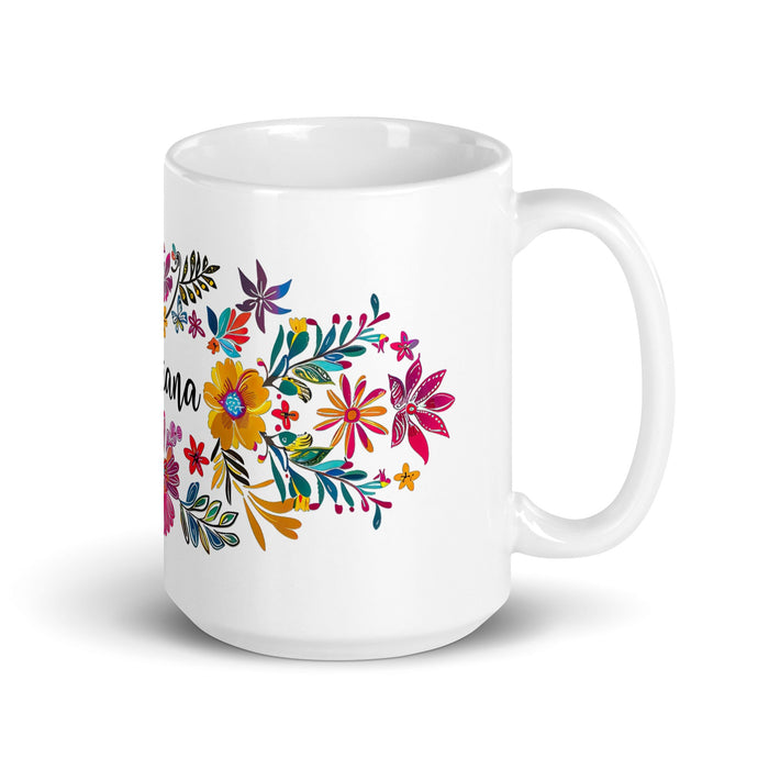 Adriana Exclusive Name Art Piece Home Office Work Coffee Mug Mexican Spanish Pride Gift Cup One - Of - A - Kind Calligraphy White Glossy Mug | A25 - Mexicada