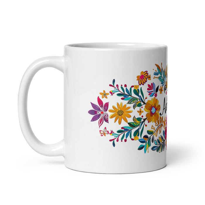 Adriana Exclusive Name Art Piece Home Office Work Coffee Mug Mexican Spanish Pride Gift Cup One - Of - A - Kind Calligraphy White Glossy Mug | A25 - Mexicada