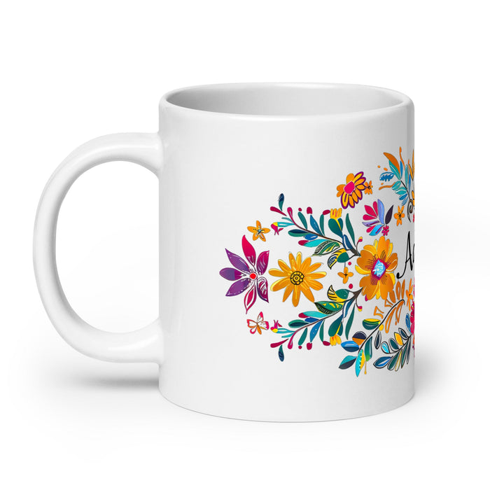 Adriana Exclusive Name Art Piece Home Office Work Coffee Mug Mexican Spanish Pride Gift Cup One - Of - A - Kind Calligraphy White Glossy Mug | A25 - Mexicada