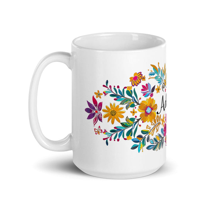 Adriana Exclusive Name Art Piece Home Office Work Coffee Mug Mexican Spanish Pride Gift Cup One-Of-A-Kind Calligraphy White Glossy Mug | A25 Mexicada