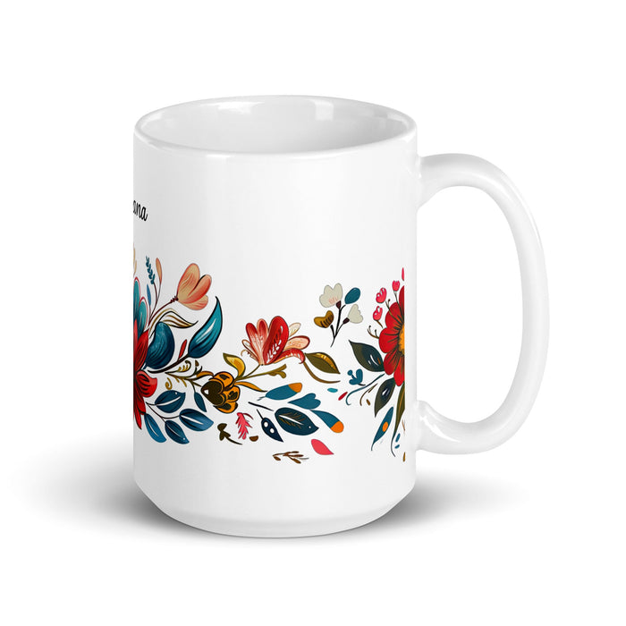 Adriana Exclusive Name Art Piece Home Office Work Coffee Mug Mexican Spanish Pride Gift Cup One - Of - A - Kind Calligraphy White Glossy Mug | A26 - Mexicada