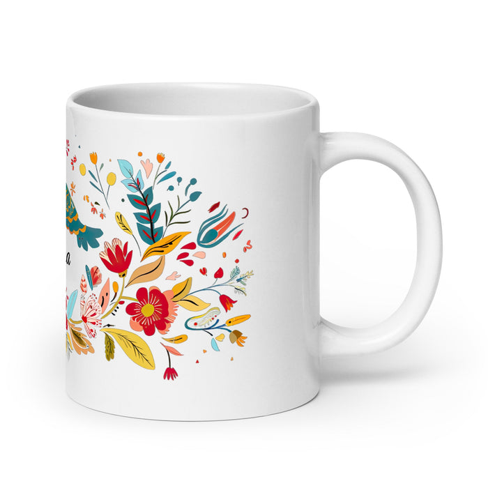 Adriana Exclusive Name Art Piece Home Office Work Coffee Mug Mexican Spanish Pride Gift Cup One - Of - A - Kind Calligraphy White Glossy Mug | A3 - Mexicada