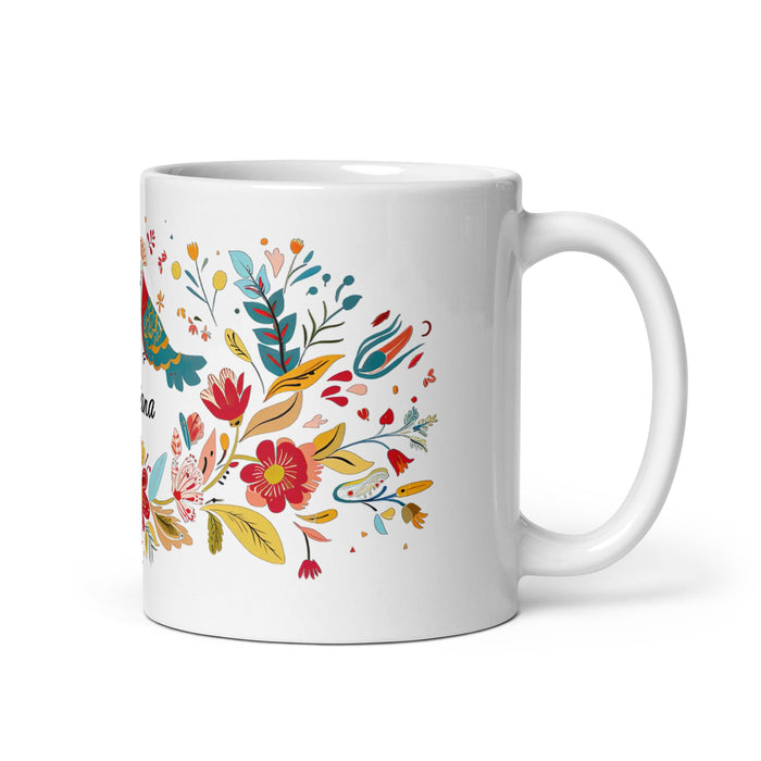 Adriana Exclusive Name Art Piece Home Office Work Coffee Mug Mexican Spanish Pride Gift Cup One - Of - A - Kind Calligraphy White Glossy Mug | A3 - Mexicada