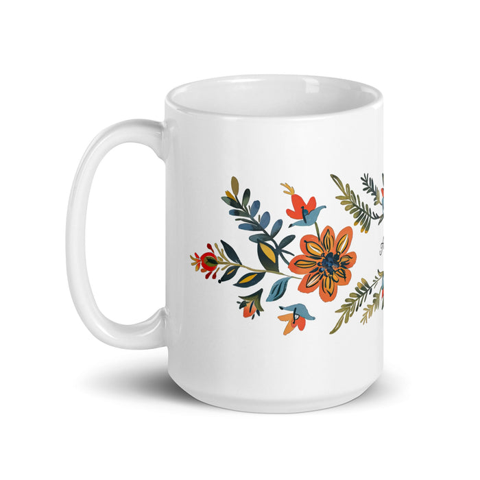 Adriana Exclusive Name Art Piece Home Office Work Coffee Mug Mexican Spanish Pride Gift Cup One - Of - A - Kind Calligraphy White Glossy Mug | A5 - Mexicada