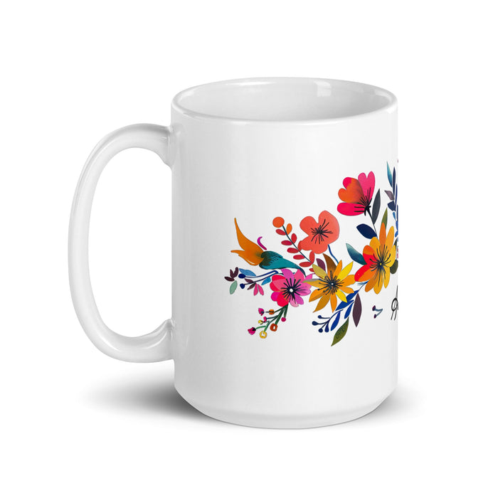 Adriana Exclusive Name Art Piece Home Office Work Coffee Mug Mexican Spanish Pride Gift Cup One - Of - A - Kind Calligraphy White Glossy Mug | A6 - Mexicada