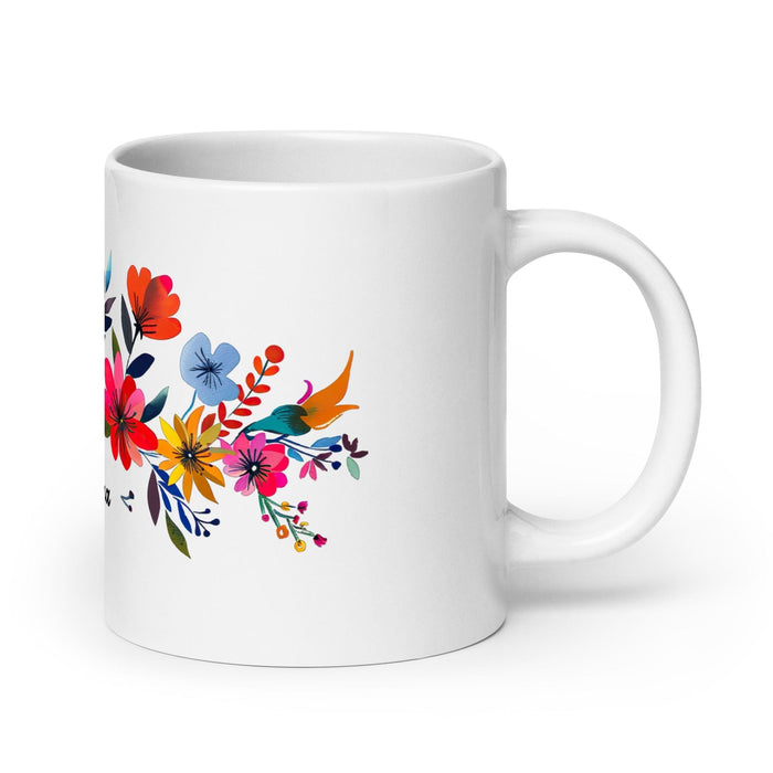 Adriana Exclusive Name Art Piece Home Office Work Coffee Mug Mexican Spanish Pride Gift Cup One-Of-A-Kind Calligraphy White Glossy Mug | A6 Mexicada 20 oz