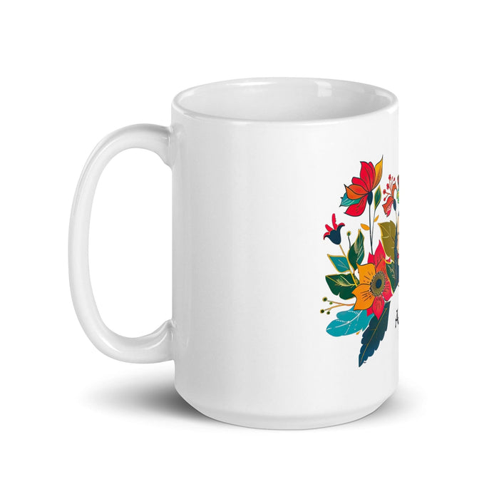 Adriana Exclusive Name Art Piece Home Office Work Coffee Mug Mexican Spanish Pride Gift Cup One-Of-A-Kind Calligraphy White Glossy Mug | A7 Mexicada