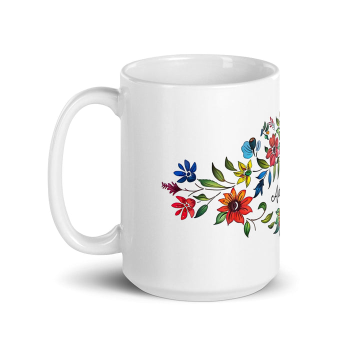 Adriana Exclusive Name Art Piece Home Office Work Coffee Mug Mexican Spanish Pride Gift Cup One - Of - A - Kind Calligraphy White Glossy Mug | A8 - Mexicada