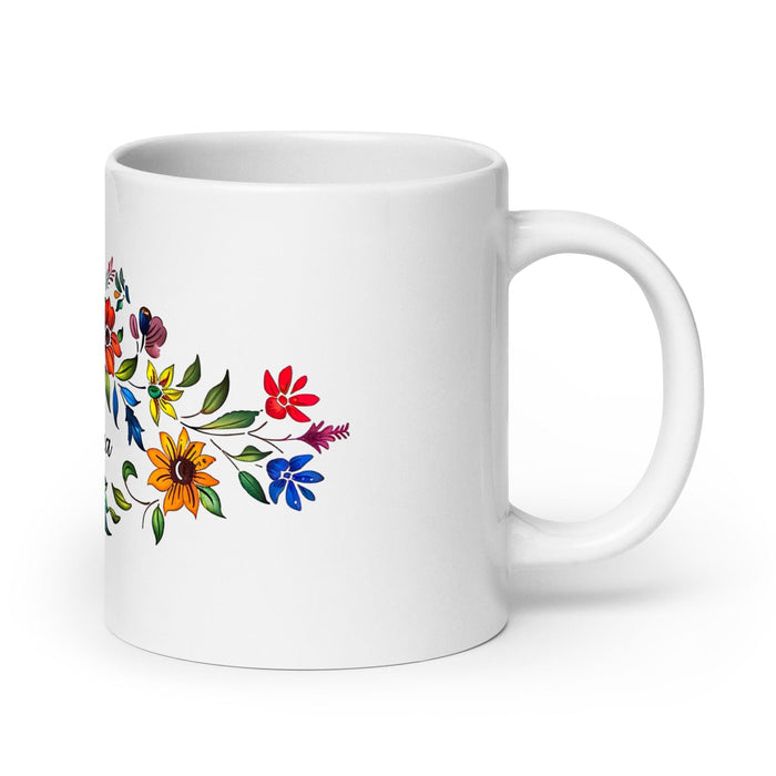 Adriana Exclusive Name Art Piece Home Office Work Coffee Mug Mexican Spanish Pride Gift Cup One-Of-A-Kind Calligraphy White Glossy Mug | A8 Mexicada 20 oz