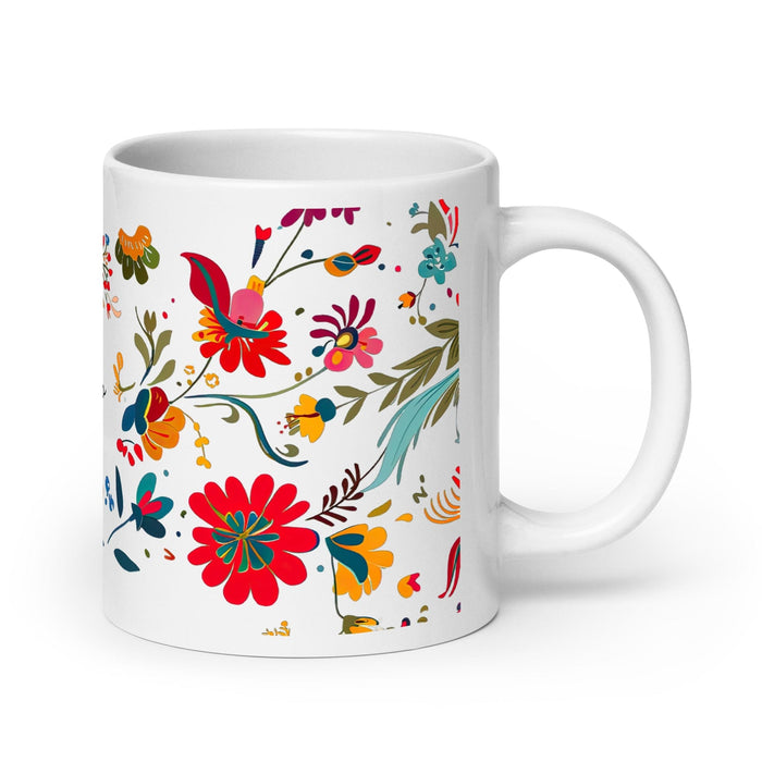 Adriano Exclusive Name Art Piece Home Office Work Coffee Mug Mexican Spanish Pride Gift Cup One-Of-A-Kind Calligraphy White Glossy Mug | A2 Mexicada 20 oz