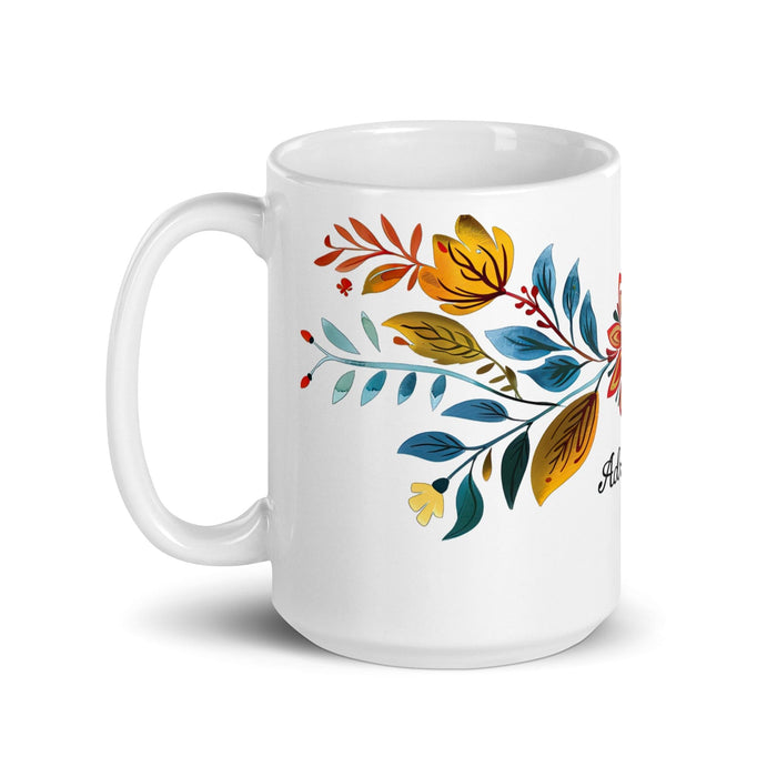 Adriano Exclusive Name Art Piece Home Office Work Coffee Mug Mexican Spanish Pride Gift Cup One-Of-A-Kind Calligraphy White Glossy Mug | A5 Mexicada