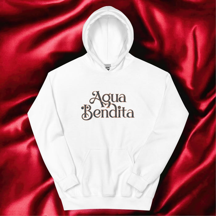 Agua Bendita Exclusive Art Piece Home Office Work Mexican Spanish Pride Gift One-Of-A-Kind Unisex Hoodie | A31 Mexicada White / S