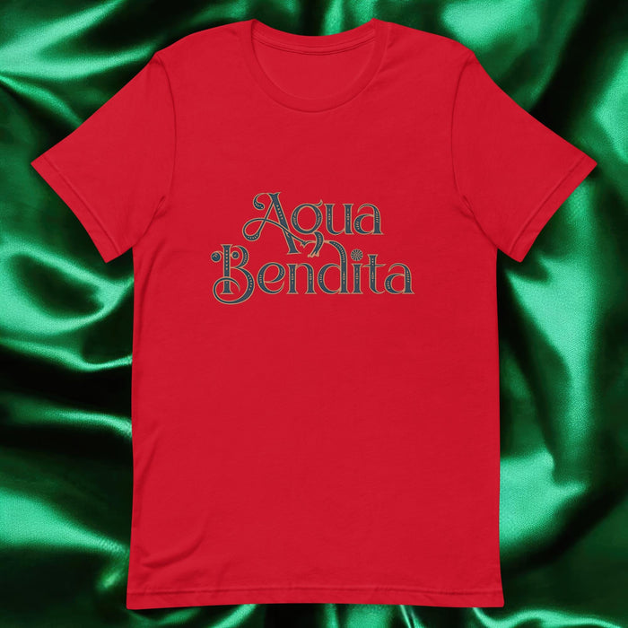 Agua Bendita Exclusive Art Piece Home Office Work Mexican Spanish Pride Gift One-Of-A-Kind Unisex T-Shirt | A31 Mexicada Red / S