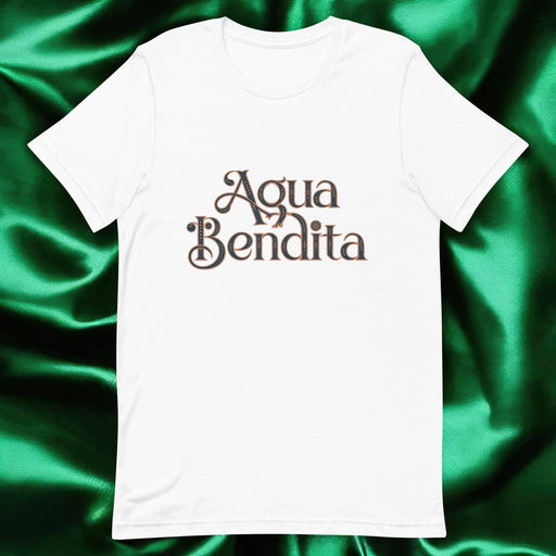 Agua Bendita Exclusive Art Piece Home Office Work Mexican Spanish Pride Gift One-Of-A-Kind Unisex T-Shirt | A31 Mexicada White / S