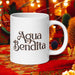 Agua Bendita Exclusive Name Art Piece Home Office Work Coffee Mug Mexican Spanish Pride Gift Cup One-Of-A-Kind Calligraphy White Glossy Mug | A31 Mexicada 20 oz