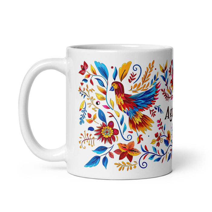 Agustín Exclusive Name Art Piece Home Office Work Coffee Mug Mexican Spanish Pride Gift Cup One - Of - A - Kind Calligraphy White Glossy Mug | A1 - Mexicada