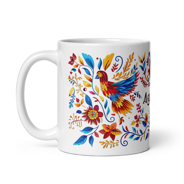 Agustín Exclusive Name Art Piece Home Office Work Coffee Mug Mexican Spanish Pride Gift Cup One-Of-A-Kind Calligraphy White Glossy Mug | A1 Mexicada