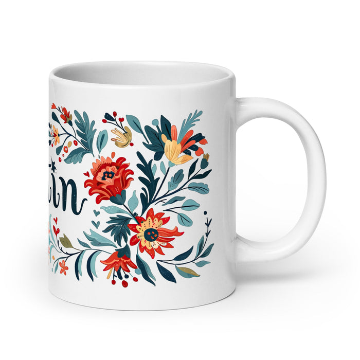 Agustín Exclusive Name Art Piece Home Office Work Coffee Mug Mexican Spanish Pride Gift Cup One - Of - A - Kind Calligraphy White Glossy Mug | A10 - Mexicada