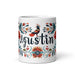 Agustín Exclusive Name Art Piece Home Office Work Coffee Mug Mexican Spanish Pride Gift Cup One - Of - A - Kind Calligraphy White Glossy Mug | A10 - Mexicada