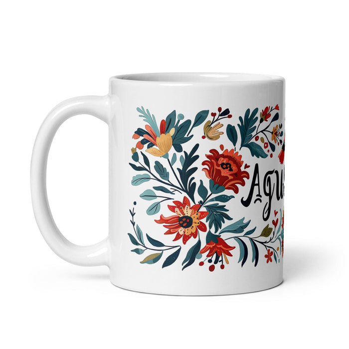 Agustín Exclusive Name Art Piece Home Office Work Coffee Mug Mexican Spanish Pride Gift Cup One-Of-A-Kind Calligraphy White Glossy Mug | A10 Mexicada