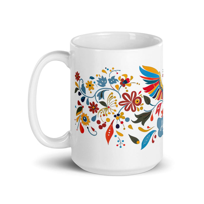 Agustín Exclusive Name Art Piece Home Office Work Coffee Mug Mexican Spanish Pride Gift Cup One-Of-A-Kind Calligraphy White Glossy Mug | A11 Mexicada