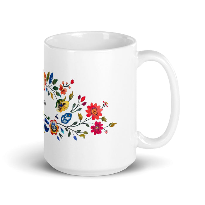 Agustín Exclusive Name Art Piece Home Office Work Coffee Mug Mexican Spanish Pride Gift Cup One-Of-A-Kind Calligraphy White Glossy Mug | A14 Mexicada 15 oz