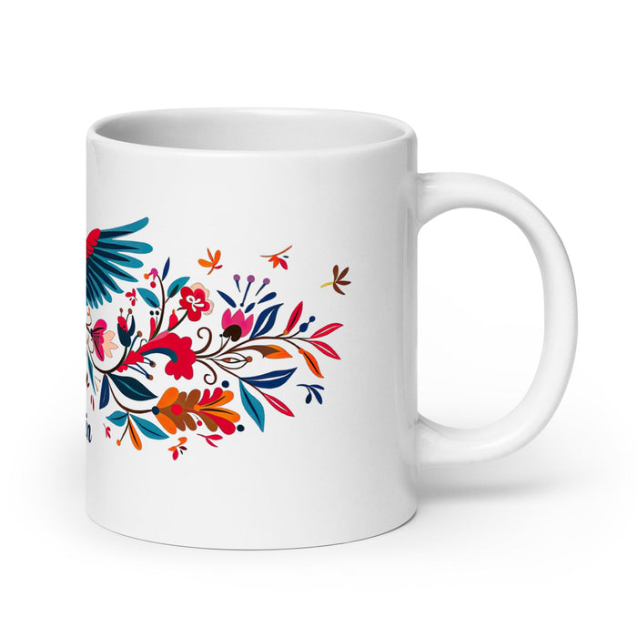 Agustín Exclusive Name Art Piece Home Office Work Coffee Mug Mexican Spanish Pride Gift Cup One - Of - A - Kind Calligraphy White Glossy Mug | A15 - Mexicada