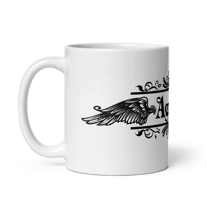 Agustín Exclusive Name Art Piece Home Office Work Coffee Mug Mexican Spanish Pride Gift Cup One - Of - A - Kind Calligraphy White Glossy Mug | A3 - Mexicada