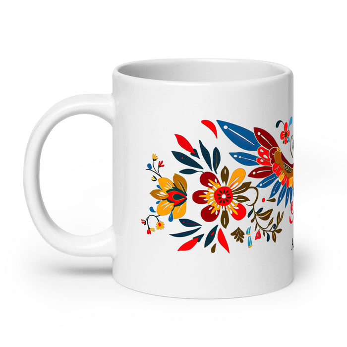 Agustín Exclusive Name Art Piece Home Office Work Coffee Mug Mexican Spanish Pride Gift Cup One - Of - A - Kind Calligraphy White Glossy Mug | A5 - Mexicada