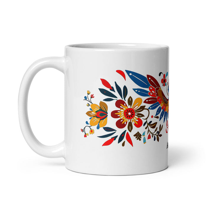 Agustín Exclusive Name Art Piece Home Office Work Coffee Mug Mexican Spanish Pride Gift Cup One - Of - A - Kind Calligraphy White Glossy Mug | A5 - Mexicada