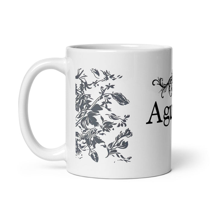 Agustín Exclusive Name Art Piece Home Office Work Coffee Mug Mexican Spanish Pride Gift Cup One - Of - A - Kind Calligraphy White Glossy Mug | A6 - Mexicada