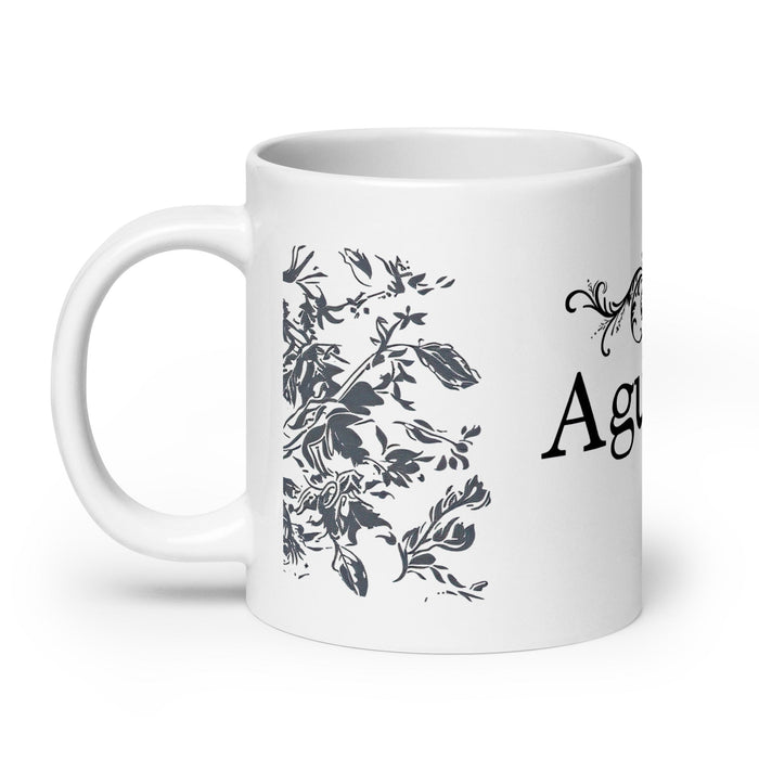 Agustín Exclusive Name Art Piece Home Office Work Coffee Mug Mexican Spanish Pride Gift Cup One - Of - A - Kind Calligraphy White Glossy Mug | A6 - Mexicada