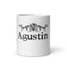 Agustín Exclusive Name Art Piece Home Office Work Coffee Mug Mexican Spanish Pride Gift Cup One-Of-A-Kind Calligraphy White Glossy Mug | A6 Mexicada